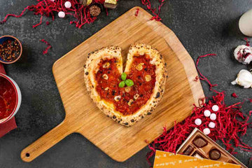 Pizza en forma de corazón